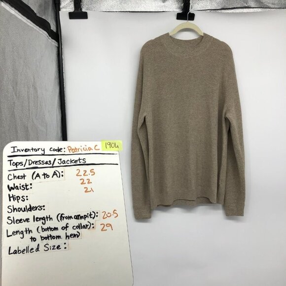 Nordstrom Beige Knitted Crew Neck  Long Sleeve Recycled thread Sweater size L - Picture 13 of 14